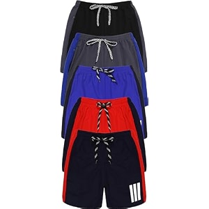 5-pack polyester sports shorts for boys and girls
