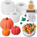 5 Pack Pumpkin Silicone Mold for Candles, 3D Pumpkin Candle Molds Silicone
