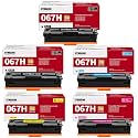 5 Pack Set 067H 067 MF656Cdw Toner Cartridge Compatible Replacement for Canon 067H 067 for Canon imageCLASS LBP633Cdw LBP632Cdw MF653Cdw MF654Cdw MF656Cdw Printe（2 Black, 1 Cyan, 1 Yellow, 1 Magenta）