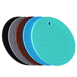 5 pack silicone pot holder trivet mats heatproof trivets for hot dishes nonslip insulation honeycomb rubber hot pads for countertop extra thick amp flexible mats heat resistant trivets multicolor