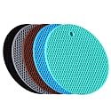 5 Pack Silicone Pot Holder Trivet Mats, Heatproof Trivets for Hot Dishes, Nonslip Insulation Honeycomb Rubber Hot Pads for Countertop, Extra Thick &amp; Flexible Mats Heat Resistant Trivets (Multicolor)