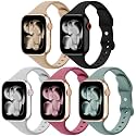 5 Pack Slim Thin Silicone Band Compatible with Apple Watch Bands Women Men