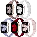 5 Pack Slim Thin Silicone Band Compatible with Apple Watch Bands Women Men