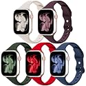 5 Pack Slim Thin Silicone Band Compatible with Apple Watch Bands Women Men
