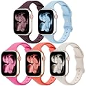 5 Pack Slim Thin Silicone Band Compatible with Apple Watch Bands Women Men