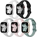 5 Pack Slim Thin Silicone Band Compatible with Apple Watch Bands Women Men