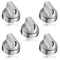 5 Pack Stainless Steel WB03x24818 Gas Stove Knob Replacement for ge,PS11729081 AP5989029 Stainless Steel Stove Replacement Knobs,Compatible with ge Stove Knob（Not Universal）