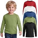 5 Pack Toddler Boys Long Sleeve Shirts 18M-5T