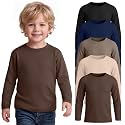 5 Pack Toddler Boys Long Sleeve Shirts 18M-5T