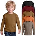 5 Pack Toddler Boys Long Sleeve Shirts 18M-5T
