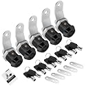 5 Pack Tool Box Lock with Keys, 5/8" RV Storage Lock Keyed Alike, Cabinet Lock Cam Locks for Toolbox Lock Replacement Mailbox RV Compartment Locks with Manual (Black -5 Pack, 5/8 Inch)