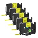 5 Pack TZe-S631 TZ-S631 12mm 0.47 Extra Strength Tape Black on Yellow