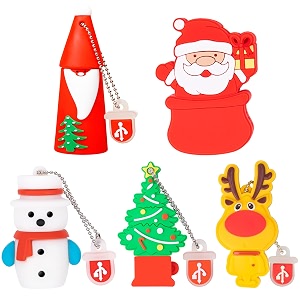 5 pack usb flash drive christmas style 32gb new year gifts for family and friends borlterclamp usb 20 drive memory stick of santa claus christmas tree snowman patterns cute pen drive