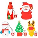 5 Pack USB Flash Drive Christmas Style 32GB New Year Gifts for Family and Friends, BorlterClamp USB 2.0 Drive Memory Stick of Santa Claus Christmas Tree Snowman Patterns Cute Pen Drive