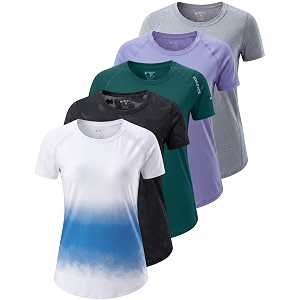5 Pack Womens Quick Dry Short Sleeve
