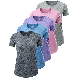 5 Pack Womens Quick Dry Short Sleeve