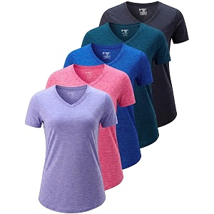 5 Pack Womens Quick Dry Short Sleeve