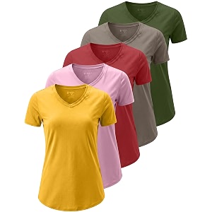 5 Pack Womens Quick Dry Short Sleeve