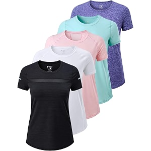5 Pack Womens Quick Dry Short Sleeve