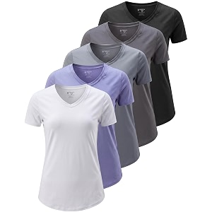 5 Pack Womens Quick Dry Short Sleeve