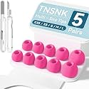 5 Pairs Replacement Ear Tips for AirPods Pro 3(Rose red)