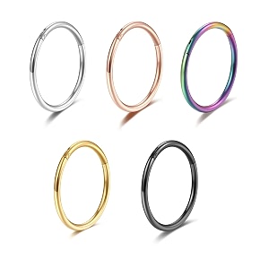 5 pcs 20g 18g 16g nose rings hoop set 316l surgical steel earrings tragus septum piercing cartilage hoop for women men