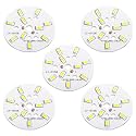 5 Pcs LED Chip Bulb, 5W 300mA, 44mm, Pure White