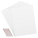 5 Pcs 7 Count Plastic Mesh Canvas Sheets for Embroidery Crafting - 10.2" x 13.2", Acrylic Yarn Crafting, Knit and Crochet Projects, Make Aquarium Dividers, with 5 Pcs Weaving Needles, White