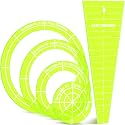 5 Pcs Acrylic Quilting Template Ruler(Yellow Green,Yellow Green)