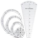 5 Pcs Acrylic Quilting Template Ruler,Transparent,Petal Shape