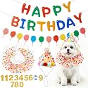5 PCS Dog Birthday Decorations Dog Birthday Party Supplies Kit Pink