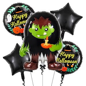 5 pcs Halloween Theme Foil Balloons for