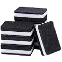 5 Pcs Heavy Duty Scrub Sponges,Dual-Sided Dishwashing Sponge for Kitchen,Multi-Use Deep Cleaning Scrub Sponge (Black White)