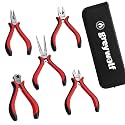 5 pcs mini pliers set, small pliers set includes pointed nose, long nose, oblique nose, flat nose and wire cutters with storage bag, suitable for electronic repair and jewelry, DIY tools