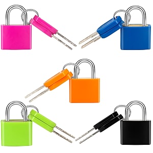 febwind 5 pcs suitcase locks multicolor with copper keys