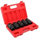 5-Piece 1/2 Inch Drive Deep Impact Axle Hub Socket Set 6 Point