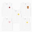 5 piece Premium Muslin Jabla vest With Snap button| Newborn | for Boys & Girls | Comfy Jabala | Sleeveless dress | Baby Products | Casual Clothing | Size - Newborn - 3months- White