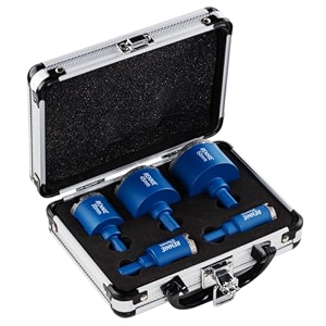 5 piece set 2025354550mm diamond hole saw set with tri shank for porcelain tiles ceramic slate stone granite marble glass diamond core holesawhole cutter set