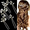 5 Pieces Bride Hair Pins Rhinestone Bridal Hair Piece for Women Crystal Hair Accessories for Bride Bridesmaids Flower Girls(Gold)