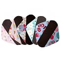5 Pieces Cloth Mama Cloth/Menstrual Pads/Reusable Sanitary Pads (Pantyliner (8 inch), Colorful Elephant)