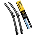 5 PLUS Premium Silicone Windshield Wipers Blades 22" + 22" Fit Top Lock Arm