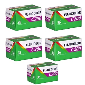 5 rolls fuji c200 35mm film 135-36 fujicolor fujifilm color print expired 2014