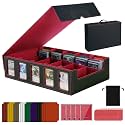 5-Row 4000+ Trading Card Storage Box with Handle and Commander Display