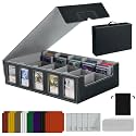 5-Row 4000+ Trading Card Storage Box with Handle and Commander Display