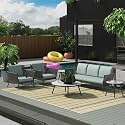 LOCCUS 5-Seater Outdoor/Indoor Rope Sofa Conversation Set with Cushions &amp; Center Table for Garden, Balcony, Patio &amp; Poolside (Blue)