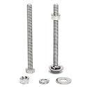 (5 Sets) 3/8-16 x 5 Hex Head Screw Bolt, Nuts, Flat Washer & Spring Lock Washers, 18-8 (304) Stainless Steel, Fully Threaded, by Skvltvfyt