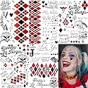 5 Sheets HQ Halloween Temporary Tattoos For Women Men Adults, Face Hand Tattoos Halloween Makeup Kit, Rapper Fake Halloween Tattoo Stickers Cosplay Costume Accessories