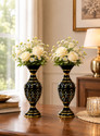 5 Star Flower Vase for Home Decor - Designer Flower Pot Set of 2 Living Room & Office Iron Vase
