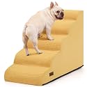 5-Step Dog Stairs for High Bed, Pet Ramp for Small Dogs and Cats, Yellow