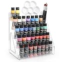 CELSOL 5-Tier Acrylic Paint Organizer – Clear Snap-On Storage Rack for Paints & Art Supplies, Elevated Design for Versatile Storage, No-Tools Setup & Quick Access, Larger Capacity & Smaller Footprint